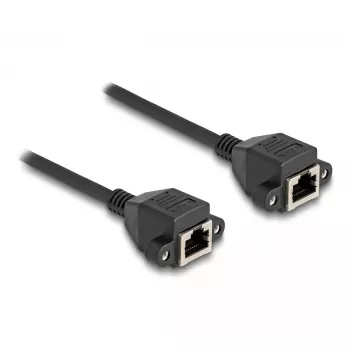 DeLOCK RJ50 Verlängerungskabel Buchse zu Buchse S/FTP 0,5 m schwarz