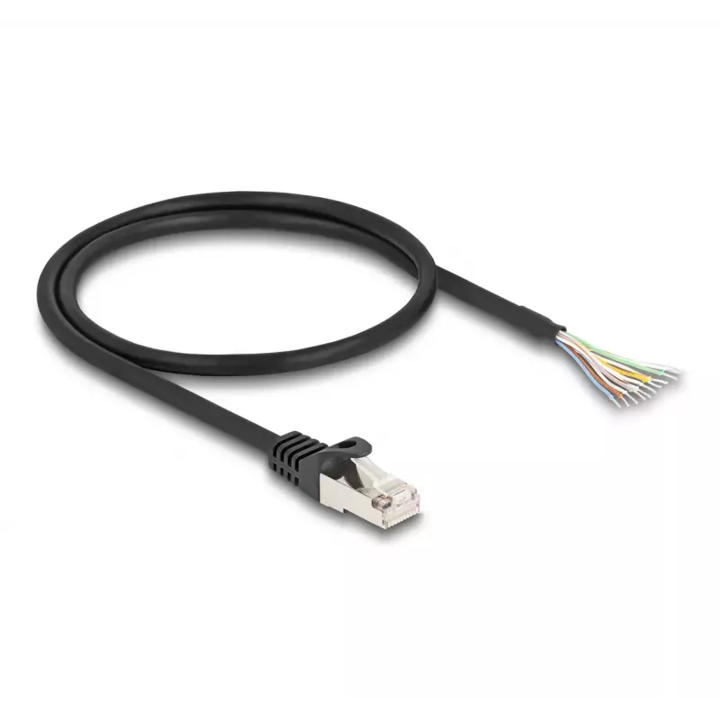 DeLOCK Kabel RJ50 Stecker auf offene Kabelenden S/FTP 0,5 m schwarz