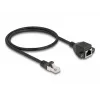 DeLOCK RJ50 Verlängerungskabel Stecker auf Buchse S/FTP 0,5 m Schwarz