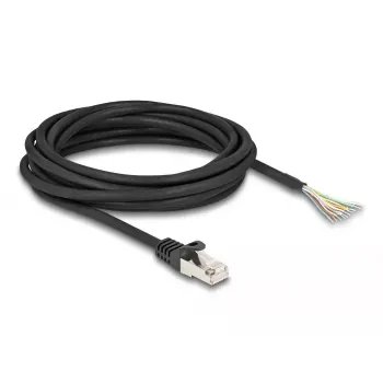 DeLOCK Kabel RJ50-Stecker auf offene Kabelenden S/FTP 5 m schwarz