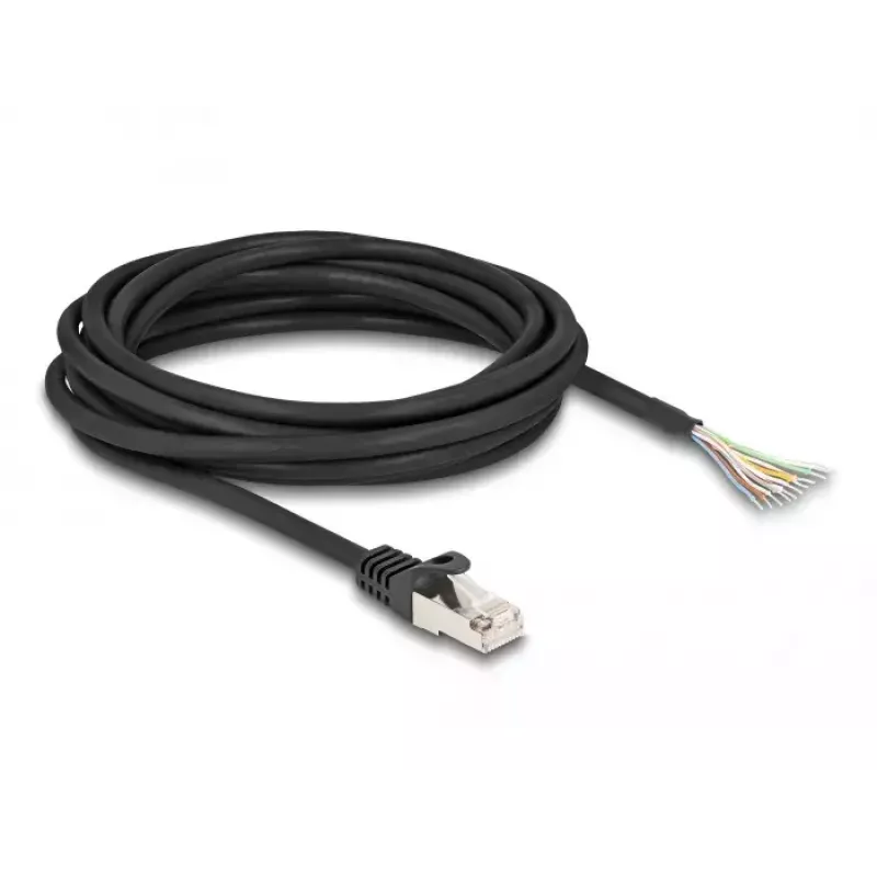 DeLOCK Kabel RJ50-Stecker auf offene Kabelenden S/FTP 5 m schwarz