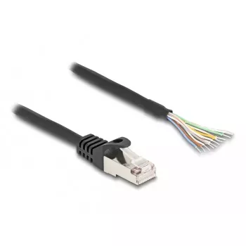 DeLOCK Kabel RJ50-Stecker auf offene Kabelenden S/FTP 5 m schwarz
