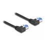 Netzwerkkabel DeLOCK RJ45 Cat.6A S/FTP linksgewinkelt 0,5 m Schwarz