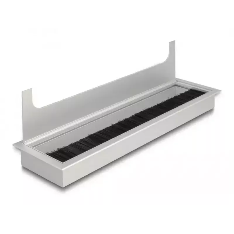 Kabeldurchlass DELOCK 66862 für Tisch, silber, 80×280×28 mm