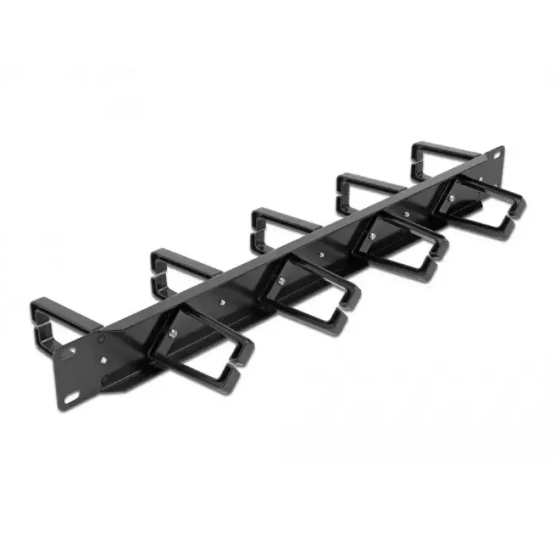 Kabelmanagementpanel DeLOCK 19 Zoll 1U schwarz mit 9 Haken