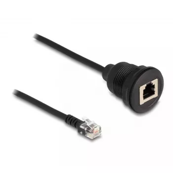 DeLOCK Kabel RJ12-Stecker auf RJ12-Buchse 30 cm schwarz