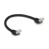 Netzwerkkabel DeLOCK RJ45 Cat.6A S/FTP 45° abgewinkelt 0,25 m schwarz
