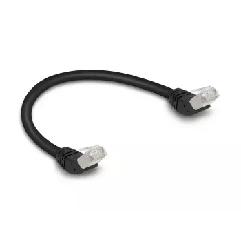 Netzwerkkabel DeLOCK RJ45 Cat.6A S/FTP 45° abgewinkelt 0,25 m schwarz
