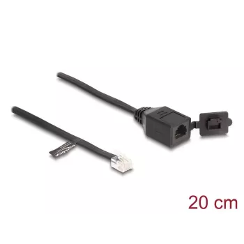 DeLOCK Kabel RJ12-Stecker auf RJ12-Buchse 20 cm schwarz