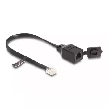 DeLOCK Kabel RJ12-Stecker auf RJ12-Buchse 20 cm schwarz