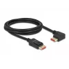 DisplayPort-Kabel DeLOCK 8K 60 Hz 2 m Stecker gerade auf Stecker 90° links abgewinkelt