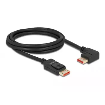 DisplayPort-Kabel DeLOCK 8K 60 Hz 2 m Stecker gerade auf Stecker 90° links abgewinkelt