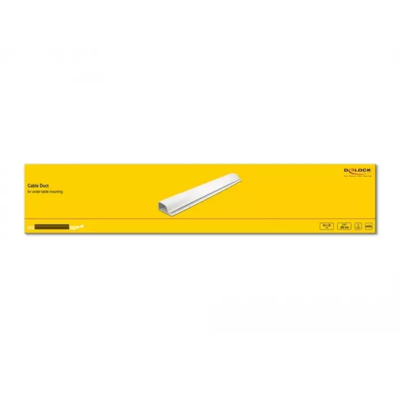 Kabelkanal DeLOCK 20885 Untertischmontage 63 x 28 mm weiß 2 Stück
