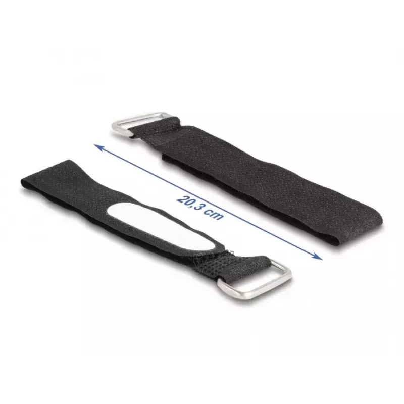 Klett-Kabelbinder DeLOCK 203x20mm schwarz 5 Stück