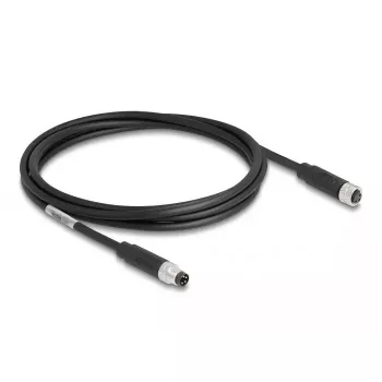 DeLOCK M8 4-poliges Kabel A-kodiert Stecker auf Buchse PUR TPU 2 m