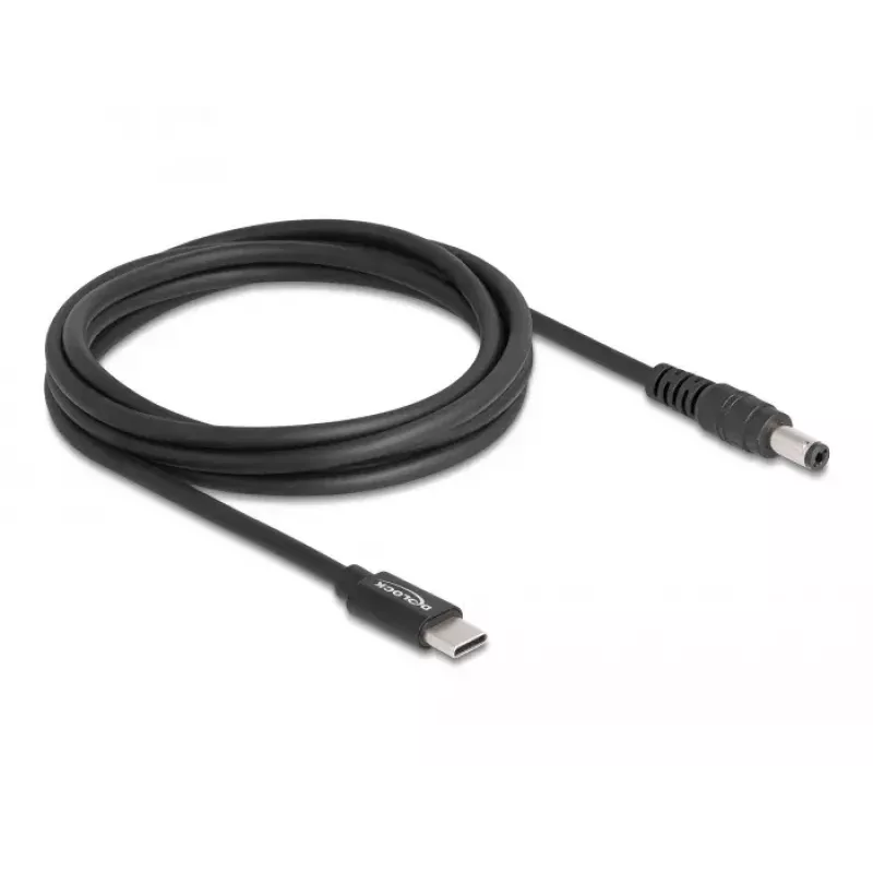 DeLOCK Laptop-Ladekabel USB Typ-C Stecker auf 5,5 x 2,1 mm Stecker 1,5 m 20V 3A