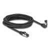 Netzwerkkabel DeLOCK RJ45 Cat.8.1 90° nach unten abgewinkelt / gerade 5 m schwarz