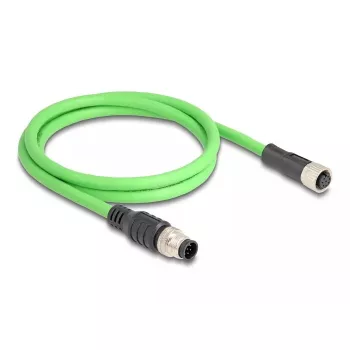 Netzwerkkabel DeLOCK M12 Kabel A-kodiert 8-polig Stecker auf Buchse PUR (TPU) 1 m