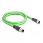 Netzwerkkabel DeLOCK M12 Kabel A-kodiert 8-polig Stecker auf Buchse PUR (TPU) 1 m