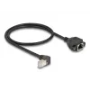 DELOCK Netzwerk-Verlängerungskabel S/FTP RJ45 90° gewinkelt auf RJ45 Cat.6A 0,5 m schwarz