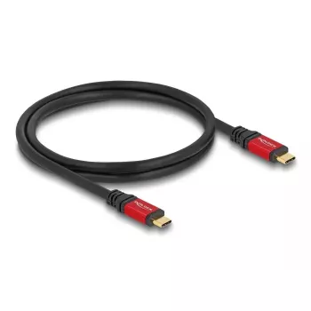 USB-Kabel DeLOCK 80652 Typ-C Stecker auf Stecker 20 Gbps 100 W 0,8 m rot Metall