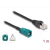 Koaxialkabel DELOCK 90698 mit HSD-Z- auf RJ-45-Stecker, 1 m, Schwarz/Blau