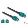 Koaxialkabel DELOCK 90680 — 1 m, HSD Z auf HSD Z, Schwarz/Blau