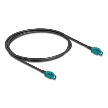 Koaxialkabel DELOCK 90680 — 1 m, HSD Z auf HSD Z, Schwarz/Blau