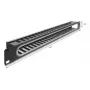 Kabelmanagement-Panel DELOCK 67277 — Stahl, schwarz, 1HE Rack-Zubehör