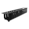 Kabelmanagement-Blende DELOCK 67279 — 2U Stahl-Rack-Zubehör, schwarz, Öffnung mit Kantenschutz