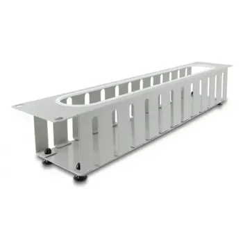 Kabelmanagement-Panel DELOCK 67280 — 19 Zoll 2U Stahl-Rack-Panel mit Öffnung, grau