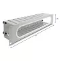 Kabelmanagement-Panel DELOCK 67280 — 19 Zoll 2U Stahl-Rack-Panel mit Öffnung, grau