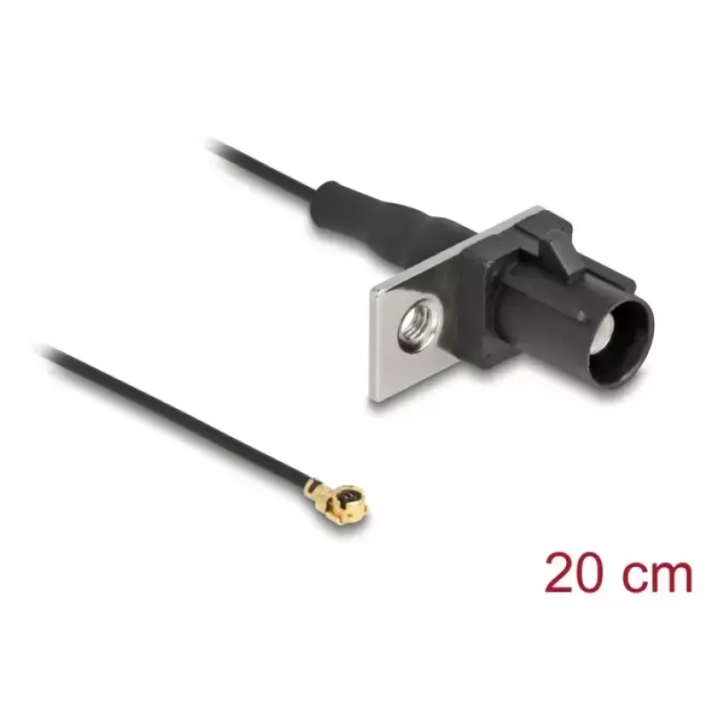Koaxialkabel DELOCK 90728 — FAKRA A auf I-PEX MHF1, 0,2 m, 1,13 mm, schwarz