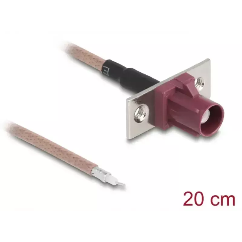 Koaxialkabel DELOCK 90729 RG-316/U 0,2 m mit FAKRA-D-Stecker, braun