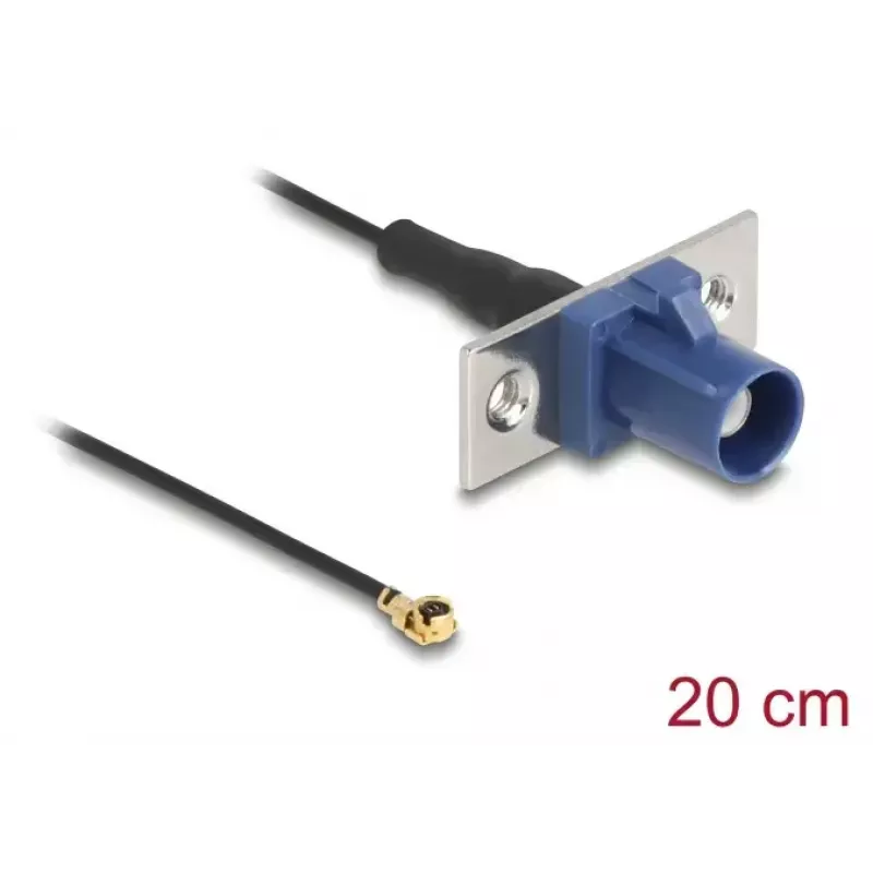 Koaxialkabel DELOCK 90731, FAKRA C auf I-PEX MHF1, 0,2 m, 1,13 mm, schwarz/blau