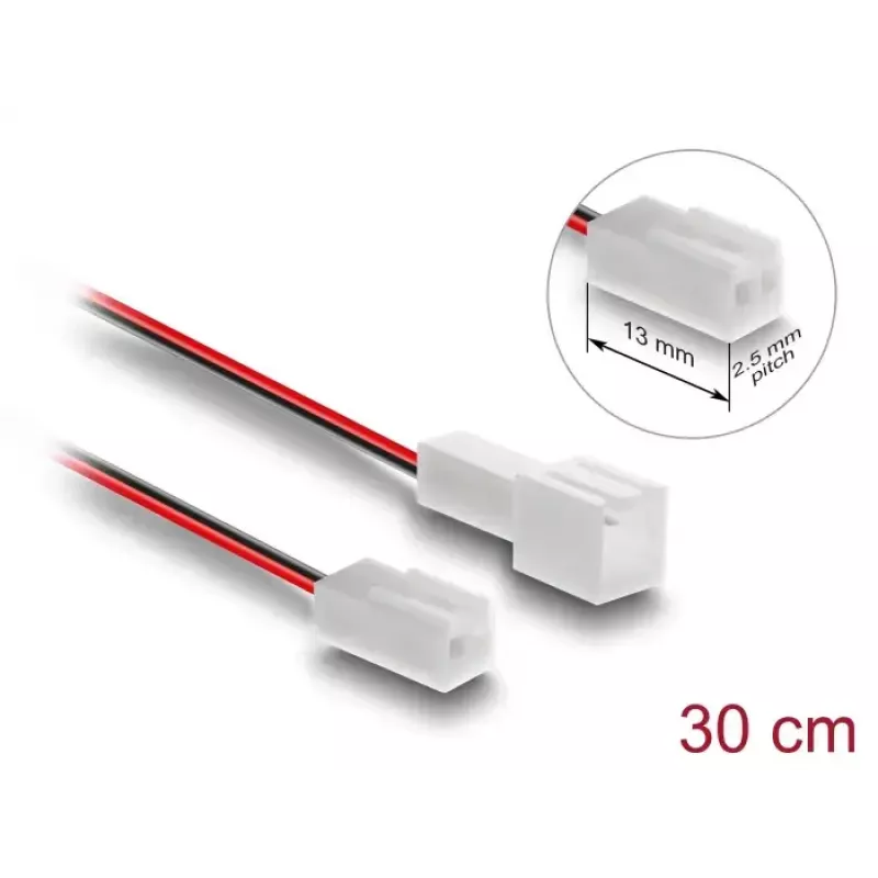 Kabelverlängerung für Computer-Kühlsystem DELOCK 90869 — PVC, 1,3 mm Durchmesser, schwarz/rot/weiß