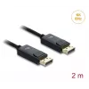 DELOCK Koaxiales DisplayPort-Kabel 16K 60 Hz 80 Gbps, DisplayPort auf DisplayPort, 2 m, schwarz, geflochtener Mantel
