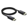DELOCK Koaxiales DisplayPort-Kabel 16K 60 Hz 80 Gbps, DisplayPort auf DisplayPort, 2 m, schwarz, geflochtener Mantel
