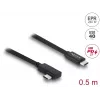DELOCK Koaxial-USB4-Gen-3x2-Kabel abgewinkelt links/rechts USB-C auf USB-C 40 Gbit/s USB PD 3.1 240 W 0,5 m