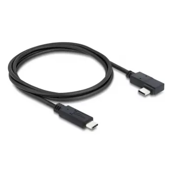 DELOCK Koaxial-USB4-Gen-3x2-Kabel abgewinkelt links/rechts USB-C auf USB-C 40 Gbit/s USB PD 3.1 240 W 0,5 m