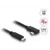 DELOCK Koaxialkabel USB4 Gen 3x2 USB-C auf USB-C 40 Gbit/s PD 3.1 240 W gewinkelt links/rechts 1 m