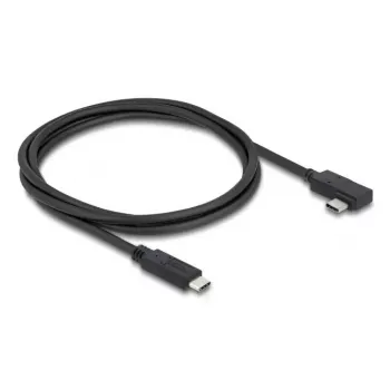 DELOCK Koaxialkabel USB4 Gen 3x2 USB-C auf USB-C 40 Gbit/s PD 3.1 240 W gewinkelt links/rechts 1 m
