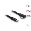 Kabel DELOCK Koaxial USB4 Gen 3x2 40 Gbps USB-C auf USB-C gewinkelt links/rechts PD 3.1 240W 2 m