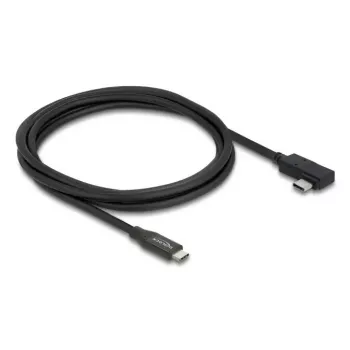 Kabel DELOCK Koaxial USB4 Gen 3x2 40 Gbps USB-C auf USB-C gewinkelt links/rechts PD 3.1 240W 2 m