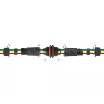 Elektrischer Kabelverbinder DELOCK 86914 gerade 85–260V schwarz 25×114 mm 1 Stück