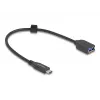 DeLOCK USB Koaxialkabel USB Typ-C Stecker auf Typ-A Buchse 25 cm 10 Gbit/s