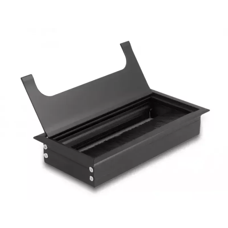 Kabeldurchführung DELOCK 66856 für Schreibtisch, schwarz, 80×160×28 mm, 1 Stück