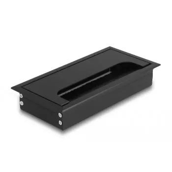 Kabeldurchführung DELOCK 66856 für Schreibtisch, schwarz, 80×160×28 mm, 1 Stück