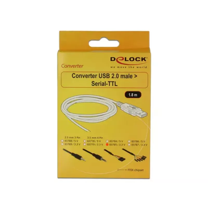USB-Kabel DeLOCK 1,8m USB2.0-A/TTL 6-polig Schwarz