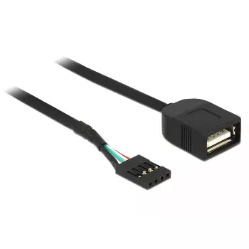 USB-Kabel DeLOCK 83825 USB 2.0 0,4 m Schwarz